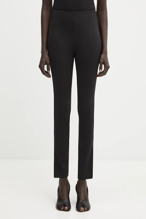 Anine Bing spodnie kylie damskie kolor czarny dopasowane high waist A.03.11356