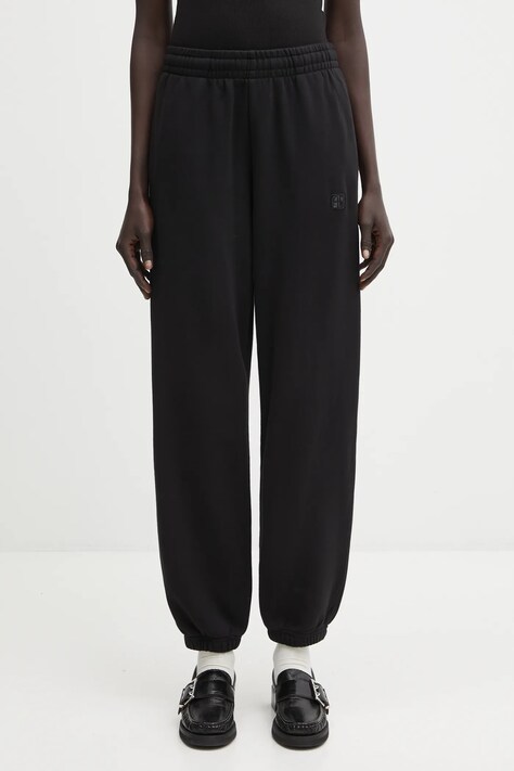 Anine Bing spodnie dresowe bawełniane karter damskie kolor czarny gładkie A.03.11667