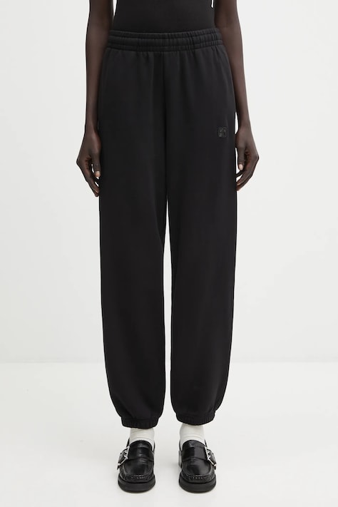 Anine Bing spodnie dresowe bawełniane karter damskie kolor czarny gładkie A.03.11667