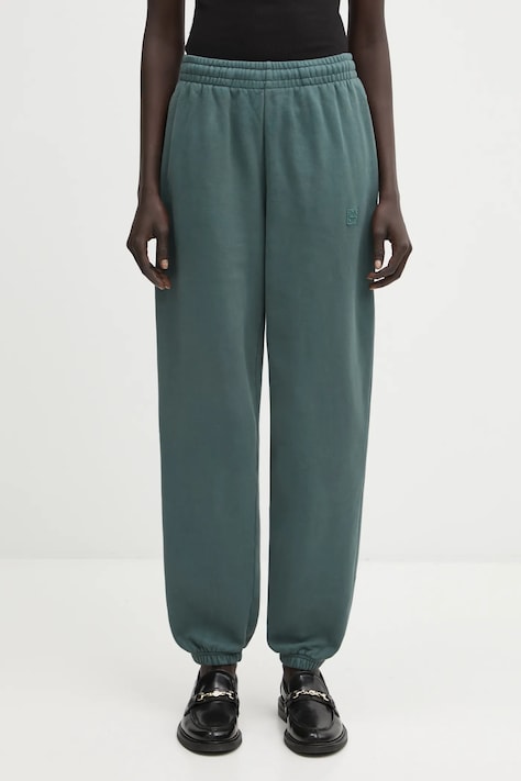 Памучен спортен панталон Anine Bing karter в зелено с изчистен дизайн A.03.11675