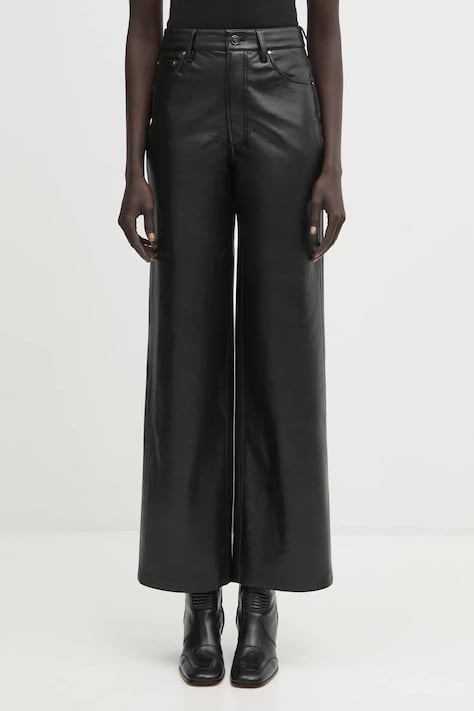 Anine Bing spodnie manon damskie kolor czarny proste high waist A.06.11292