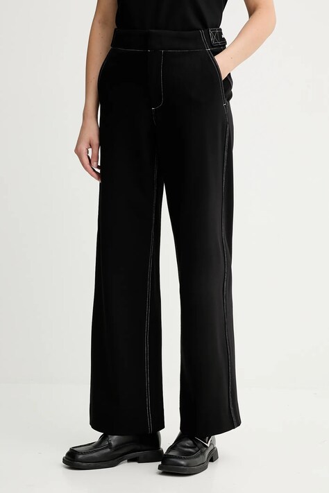 Rag & Bone spodnie damskie kolor czarny proste high waist RE0H25F71PW