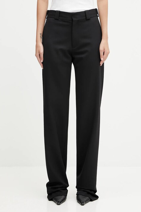 VETEMENTS spodnie z wełną Fitted Tailored damskie kolor czarny proste high waist WH76TP300SB