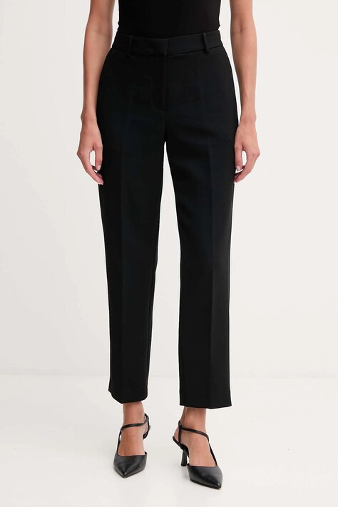 Tommy Hilfiger spodnie damskie kolor czarny proste high waist WW0WW48355