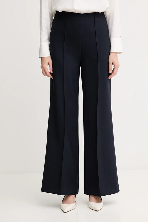 Tommy Hilfiger spodnie damskie kolor granatowy dzwony high waist WW0WW48406
