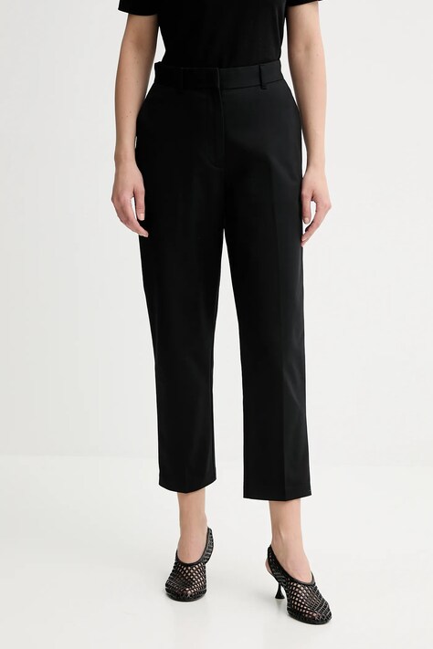 Calvin Klein spodnie damskie kolor czarny proste high waist LV044B916G
