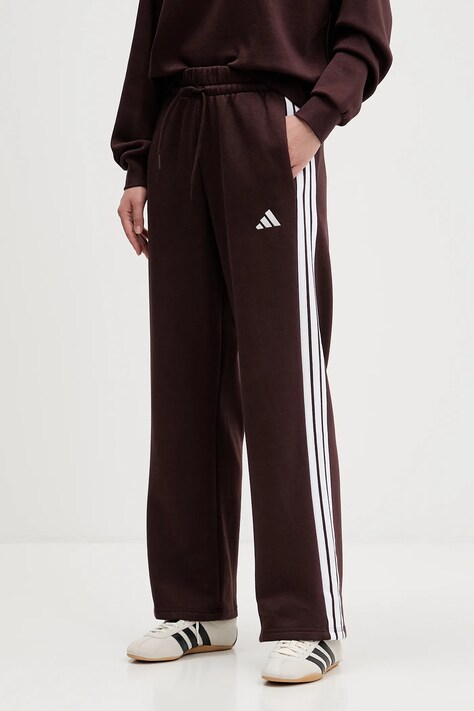 adidas spodnie dresowe Essentials damskie kolor brązowy z aplikacją JY3091