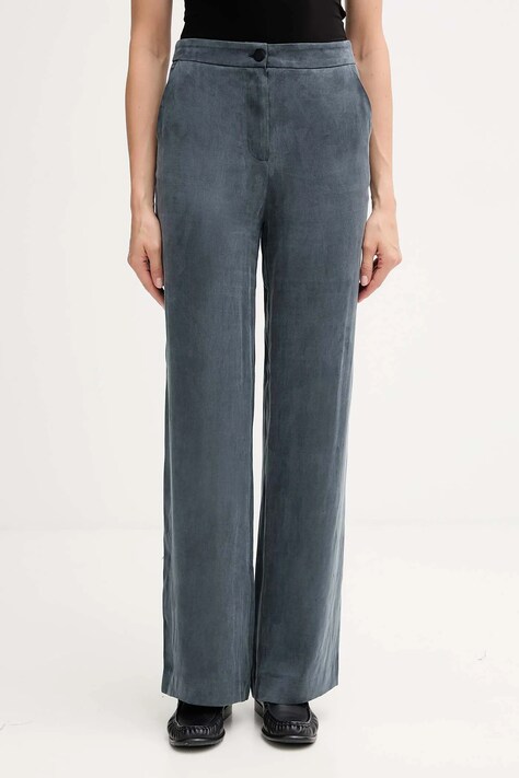 Hoss Intropia pantaloni culoarea bleumarin, drept, high waist, 6542832