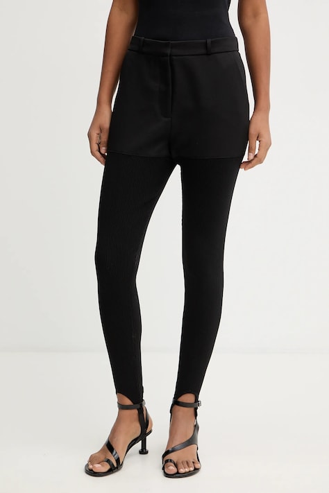 Kalhoty Coperni Hybrid Rib dámské, černá barva, přiléhavé, high waist, COPP138F3004