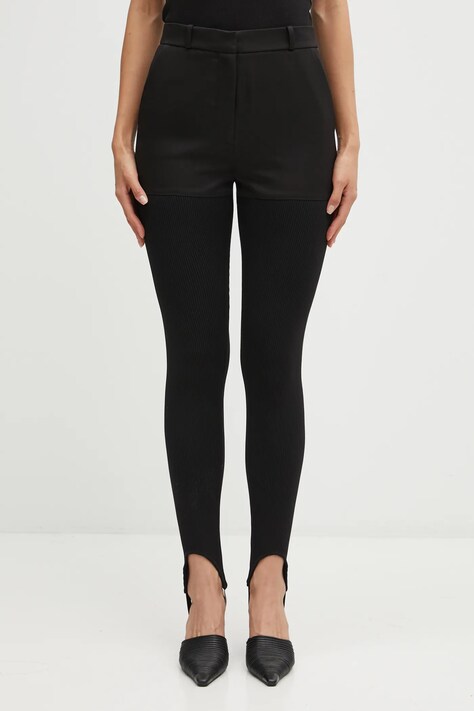 Nohavice Coperni Hybrid Rib čierna farba, priliehavé, vysoký pás, COPP138F3004