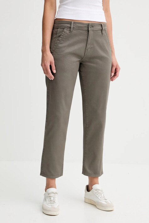 G-Star spodnie damskie kolor szary proste high waist D25257.C106