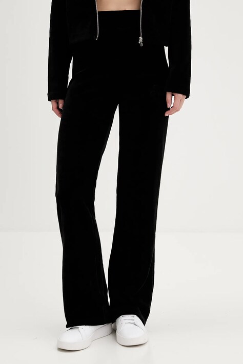 Кадифен спортен панталон Hugo Blue в черно с изчистен дизайн 50549678