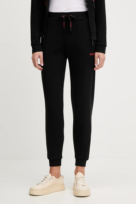HUGO pantaloni de lounge culoarea negru, cu imprimeu, 50556326