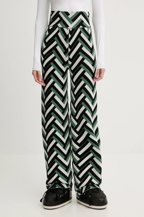 Perfect Moment spodnie wełniane Chalet damskie kolor zielony wzorzyste W3001113