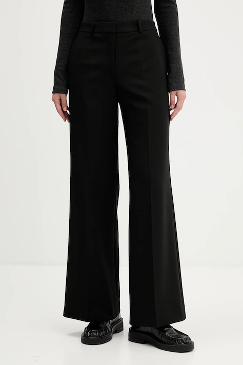 HUGO spodnie damskie kolor czarny szerokie high waist 50542647