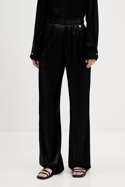 HUGO spodnie damskie kolor czarny proste high waist 50548404