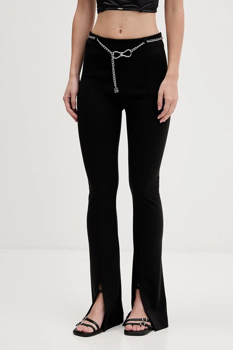 HUGO spodnie damskie kolor czarny dzwony high waist 50546250