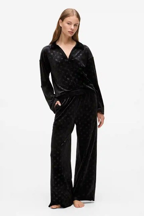 Karl Lagerfeld pantaloni de trening din bumbac culoarea negru, uni, A4W44008