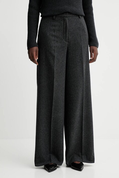 Marc O'Polo spodnie damskie kolor szary szerokie high waist 509020810149