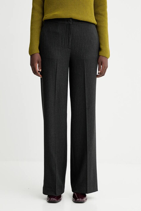 Marc O'Polo spodnie damskie kolor szary proste high waist M09026210187