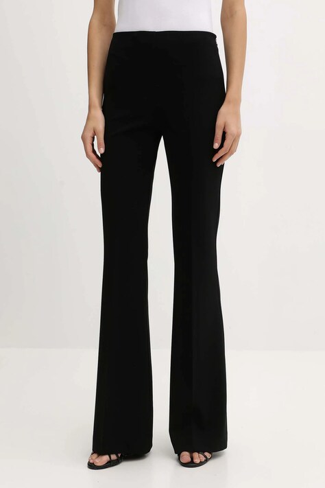 Aniye By spodnie damskie kolor czarny dzwony high waist 181292