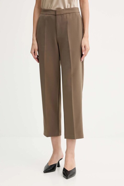 ISABELLE BLANCHE spodnie damskie kolor zielony proste high waist IS25FW-P050-T001