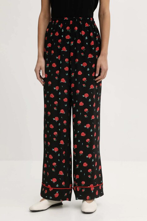 The Sleeper spodnie damskie kolor czarny szerokie high waist PSPT03F021N