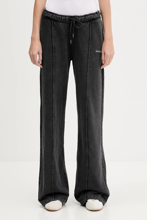 Guess Jeans spodnie dresowe bawełniane damskie kolor szary gładkie W5BB57 KCPR1