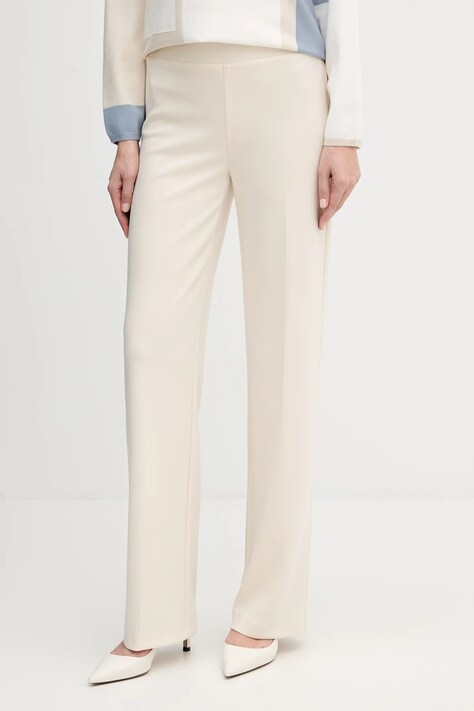 Joseph Ribkoff spodnie damskie kolor beżowy proste high waist 153088F25