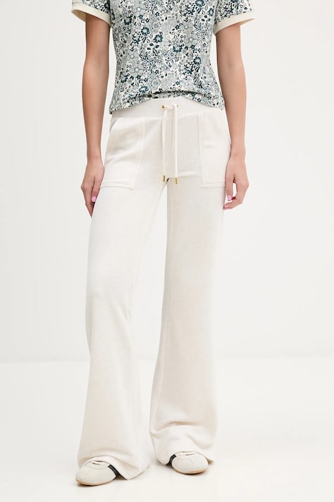 Juicy Couture pantaloni de trening culoarea bej, melanj, JCSEBJ001G.692
