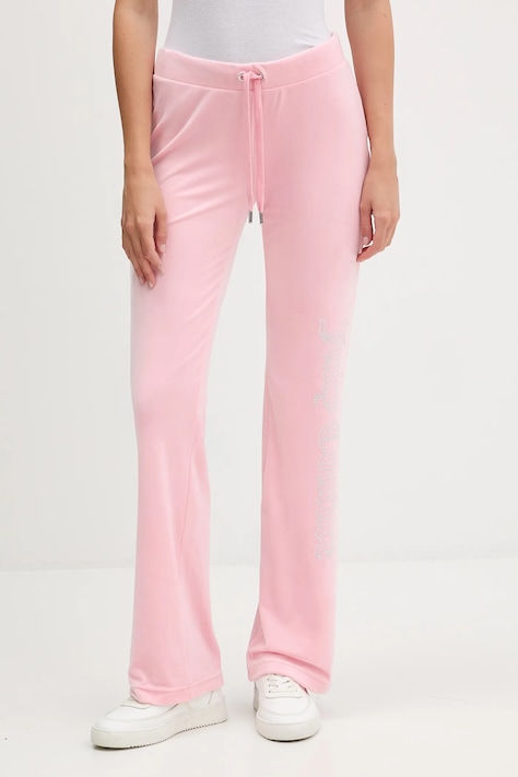Velúrové tepláky Juicy Couture ružová farba, jednofarebná, JCWBJ225311