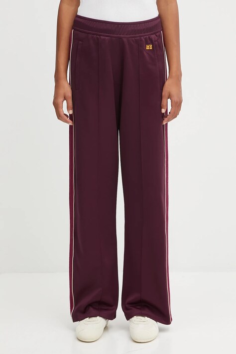 Wales Bonner spodnie dresowe Mantra Track Pants damskie kolor bordowy z aplikacją WA25JE02.JE10.350