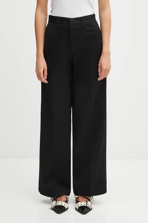 Carhartt WIP spodnie W' Omak Pant damskie kolor czarny proste high waist I035682.8902