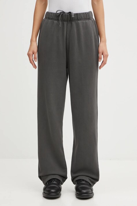 Carhartt WIP spodnie dresowe bawełniane W' Benton Sweat Pant damskie kolor szary gładkie I034513.87GD