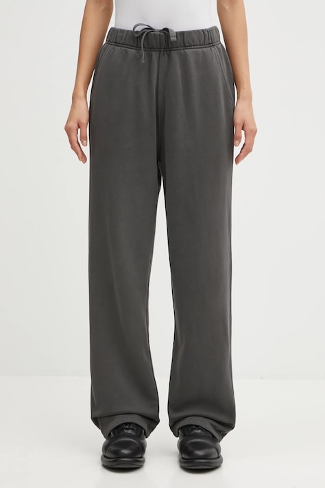 Carhartt WIP spodnie dresowe bawełniane W' Benton Sweat Pant damskie kolor szary gładkie I034513.87GD