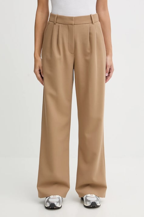 Kalhoty Abercrombie & Fitch dámské, zelená barva, high waist, KI156-4474-420