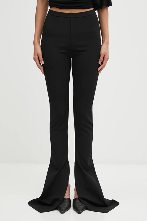 Rick Owens Lilies spodnie Carmen damskie kolor czarny dzwony high waist LI02E3331.JCVS