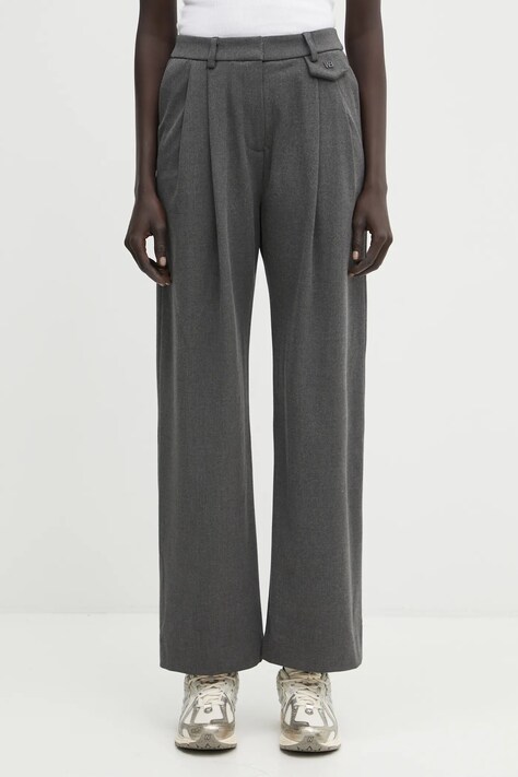 Панталон WRSTBHVR Dorea в сиво със стандартна кройка, с висока талия W8025SB.3135