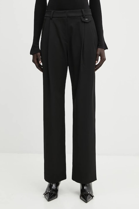 Nohavice WRSTBHVR Dorea čierna farba, rovný strih, vysoký pás, W8025SB.3135