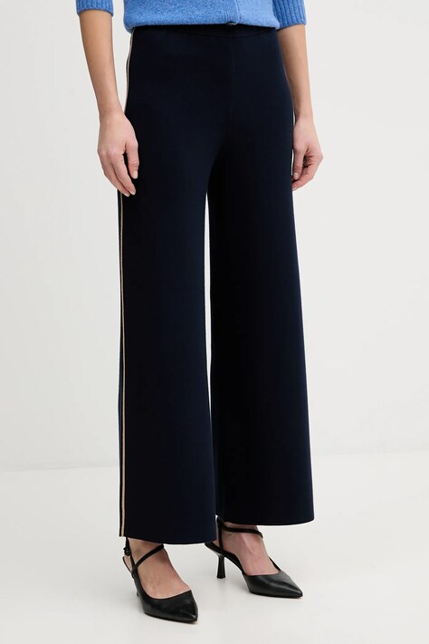 United Colors of Benetton spodnie dresowe damskie kolor granatowy z aplikacją 17Q3DF013