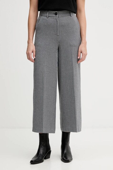 United Colors of Benetton spodnie damskie kolor czarny fason culottes high waist 44BWDF0AA