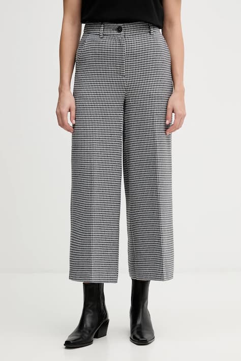 Kalhoty United Colors of Benetton dámské, černá barva, střih culottes, high waist, 44BWDF0AA