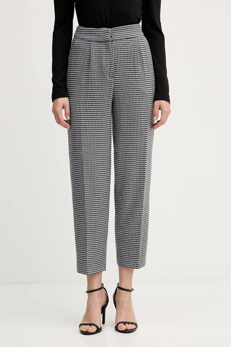 United Colors of Benetton pantaloni culoarea negru, drept, high waist, 44BWDF0AE