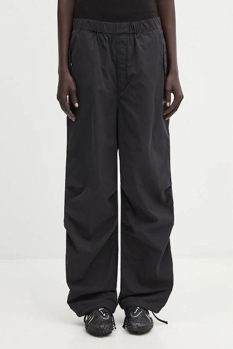 Kalhoty A Bathing Ape Crystal Stone Bape Logo Army Pants dámské, černá barva, high waist, 001PTL302004L