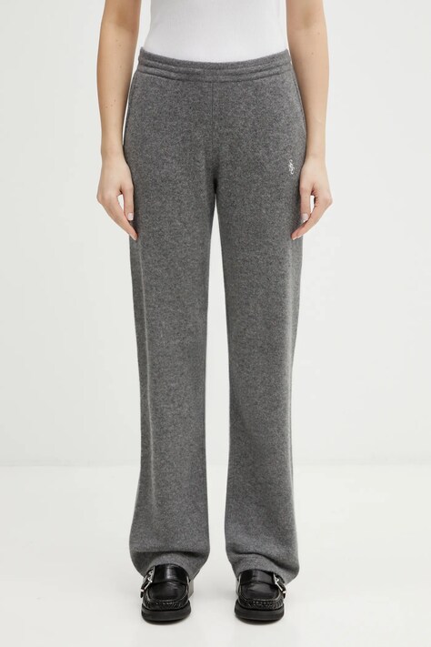 Sporty & Rich spodnie SRC Cashmere damskie kolor szary proste high waist PA02767302GY22