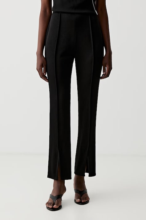 Nanushka pantaloni RATANA culoarea negru, mulată, high waist, NW25FWPA29199
