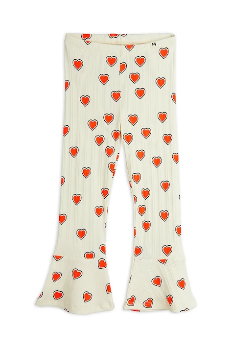 Dětské tepláky Mini Rodini Outlined hearts béžová barva, 2563010511