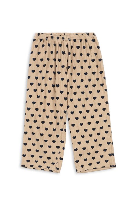 Konges Sløjd spodnie dziecięce z bawełną CHLEO PANTS GOTS kolor beżowy wzorzyste KS103752