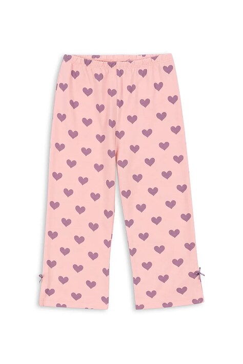 Konges Sløjd spodnie DREY SLIT PANTS GOTS kolor różowy wzorzyste KS103787