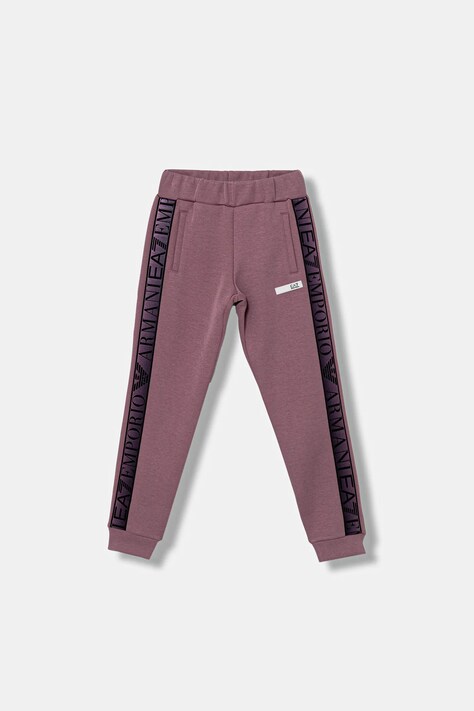 EA7 Emporio Armani spodnie dresowe dziecięce kolor różowy z aplikacją 7G000160 AF13151